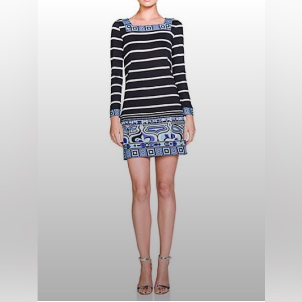 EMILIO PUCCI BLACK & WHITE DRESS MODEL 51RL85 SIZE IT 46 / US 12 NWOTS!